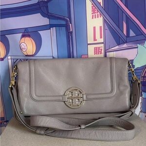 Tory Burch Gray Leather Crossbody Bag